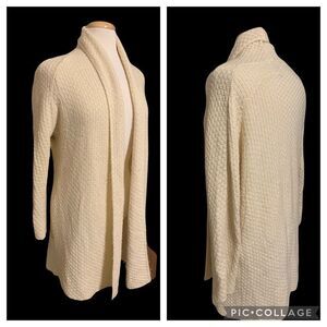 Forever 21 Oversized Coatigan Cardigan Sweater White/Cream soft knit. Size Small